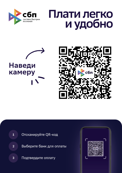 QR-код для пожертвования через Систему быстрых платежей